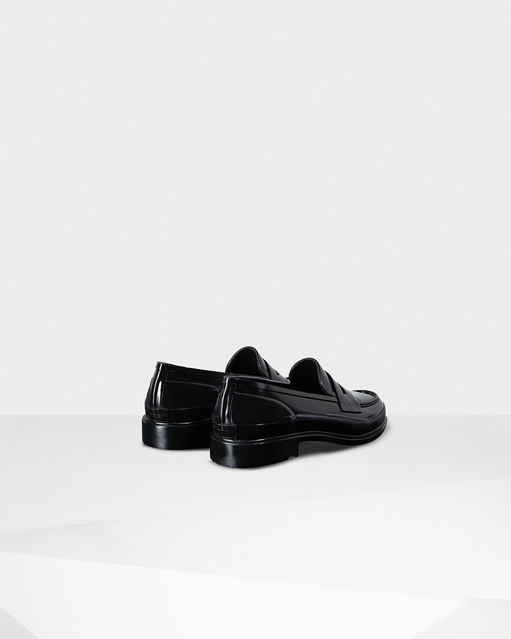 Womens Loafers - Hunter Original Gloss Penny (50GTOEHPL) - Black